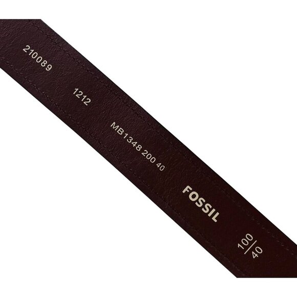 Mens Fossil Brown Leather Belt With Silver Buckle SIZE 40 - Picture 4 of 6